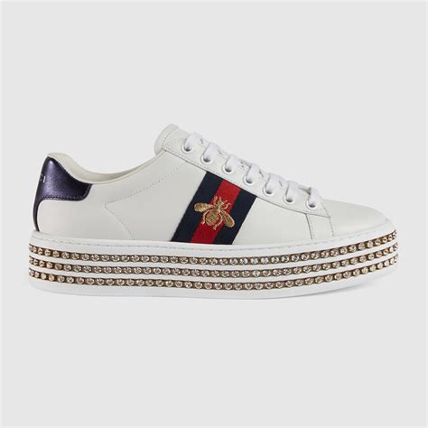 sneaker gucci blue|gucci platform sneakers with crystals.